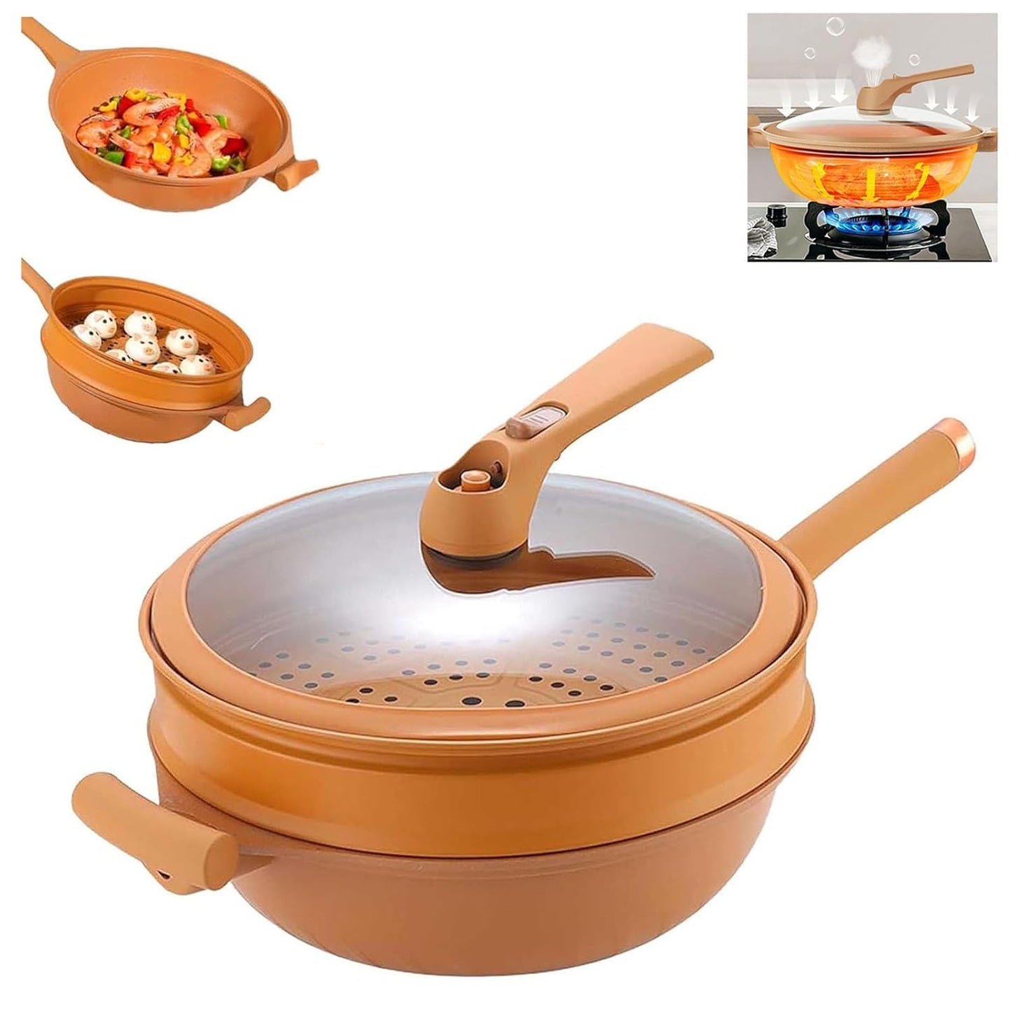 CookEase™ 8 in 1 Multipurpose Non-Stick Pan